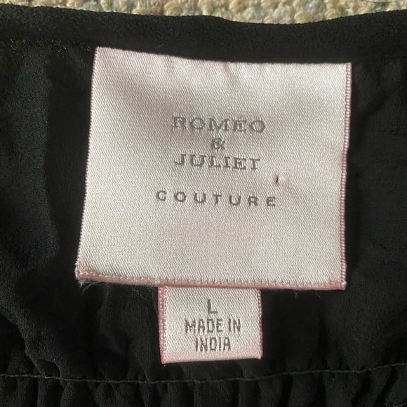 Romeo & Juliet Couture Womens size L black sheer studded a symmetrical tank top - Picture 6 of 6